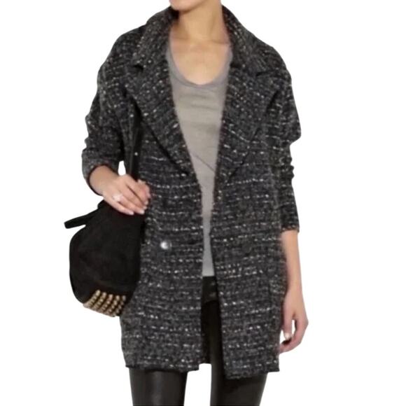 Étoile Isabel Marant pointed lapel Boucle oversize Wool blend Alpaca coat Gray